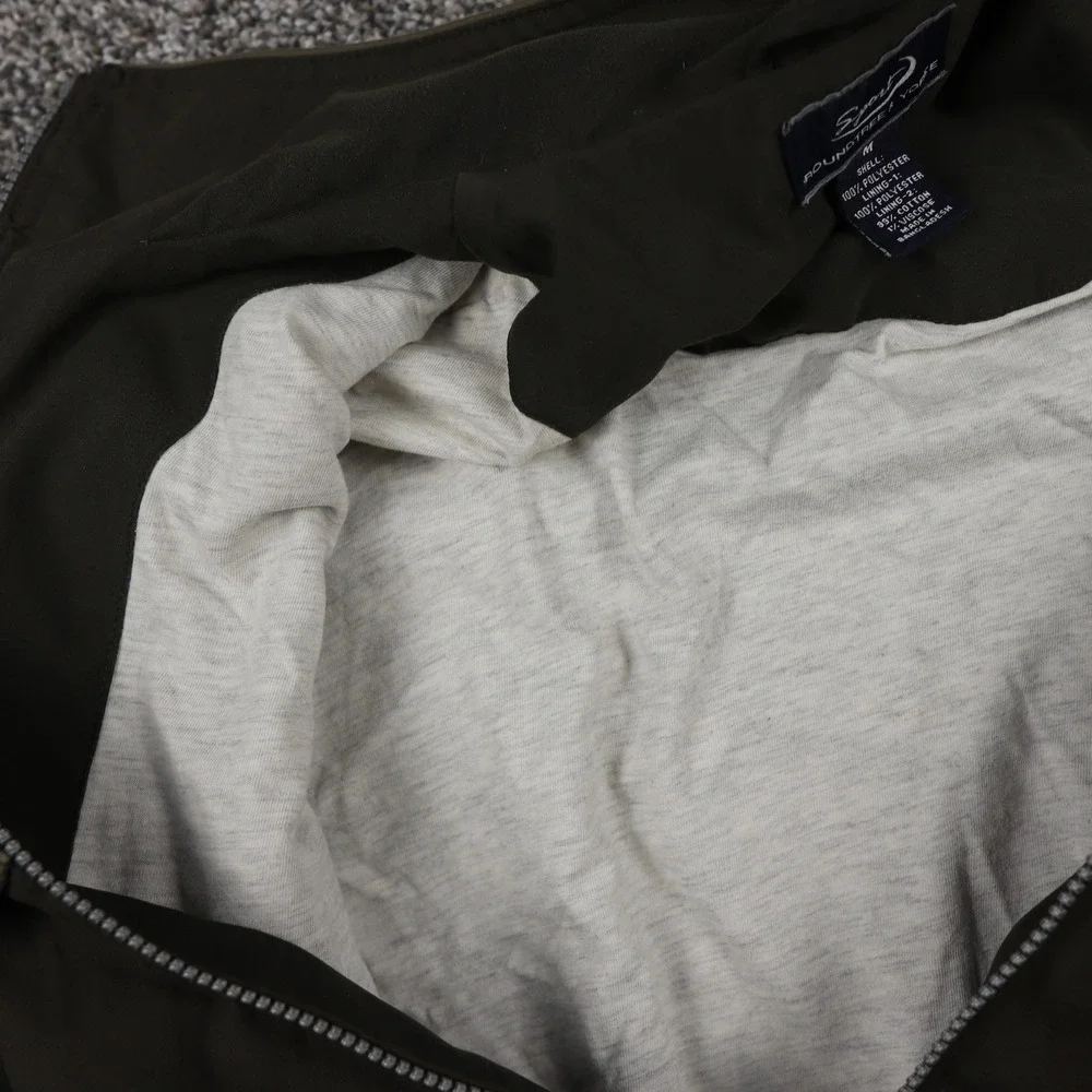 Roundtree & Yorke Sport Olive Green Full Zip Bomber Jacket‎ Men's Size M 90s Dad